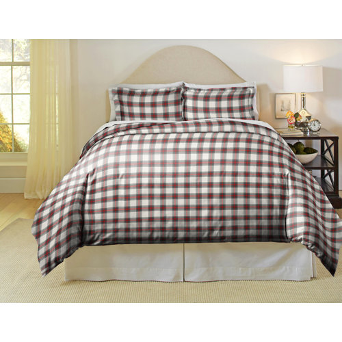 Pointehaven Cotton Flannel Plaid Duvet Cover Set & Reviews Wayfair